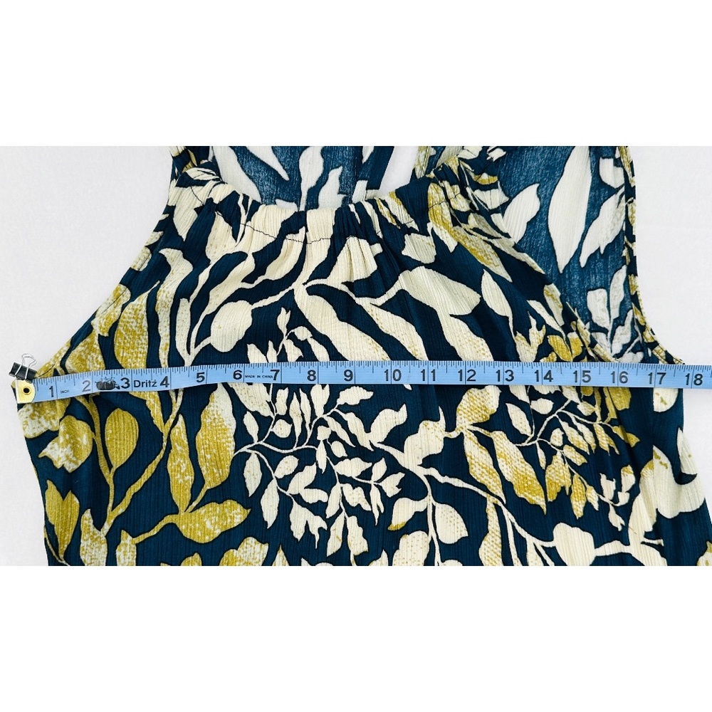 Dress‎ Barn Halter Floral Print Brown/Blue Halter Maxi Dress, Size 10 - Picture 10 of 11